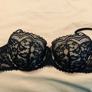 Black & Cream Sexy Lace Bra - 34C